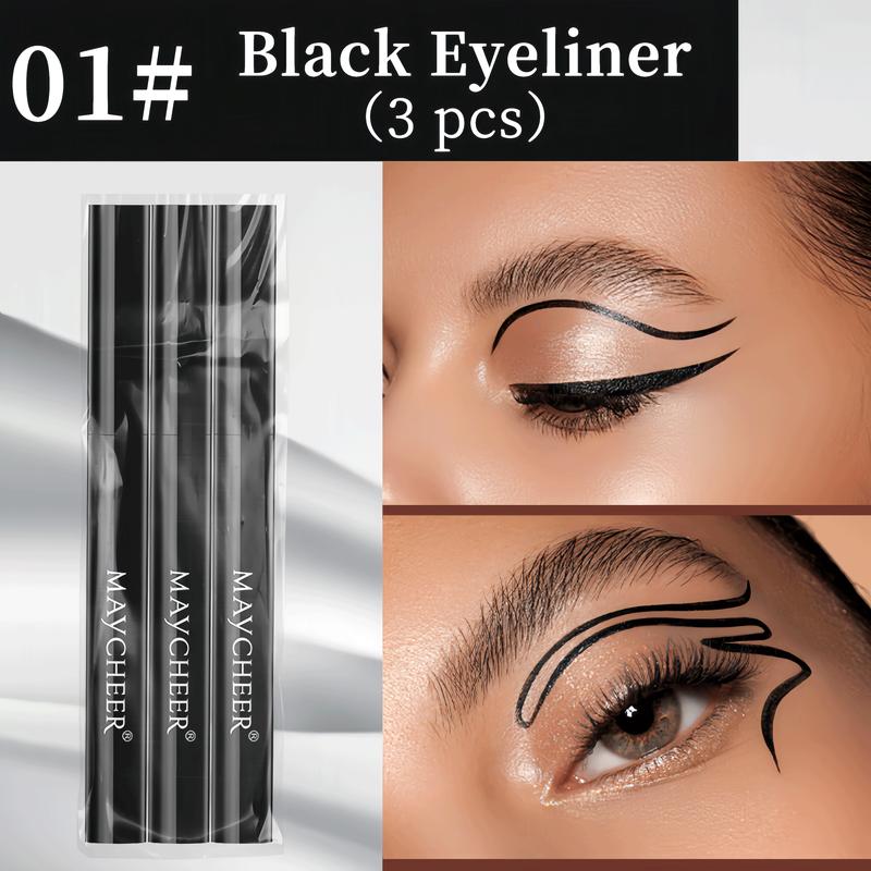 MAYCHEER 3pcs 5pcs Waterproof Liquid Eye Liner, Stay All Day Makeup with Fine Brush Tip Lasting Satin Finish, Smudge-Proof Eyeliner Makeup，Halloween and Christmas gifts