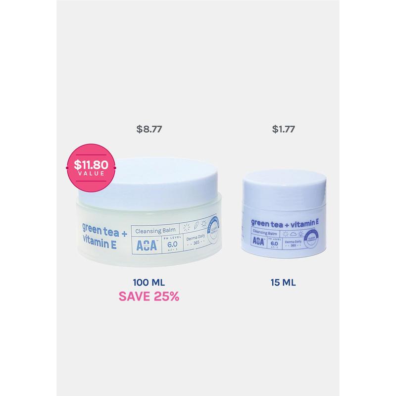 AOA Skin Green Tea + Vitamin E Cleansing Balm Sensitive Skin Fragrance Free All Skin Types Hydrating