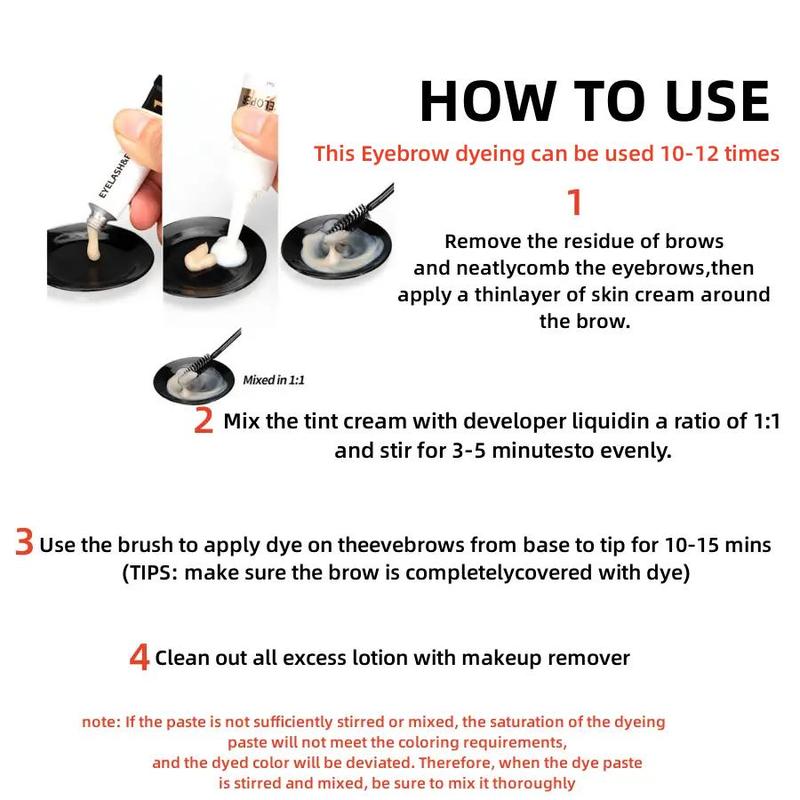 Eyebrow Tinting Kit, Waterproof Eyebrow Pomade with Brush, Long Lasting Eyebrow Tinted Cream, Eye Brow Makeup Kit, Cosmetic Beauty Supplies for Women, Christmas Gift