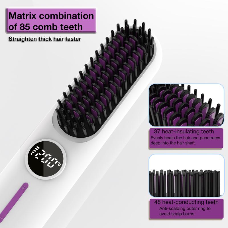 TYMO RING PLUS Hair Straightener Combwith Brush and Comfort Features hairstraightening Negative lonic hairwaver Saloncomfortable handle muk straightener curling  iron