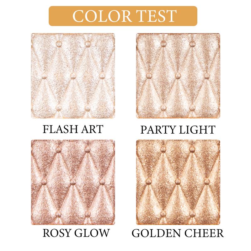 BEAUTY GLAZED Highlighter Palette,Glow Bronzer Powder Makeup Highlighter,4 Highly Pigmented Face Highlighter Shimmer Colors - Vegan, Cruelty Free & Hypoallergenic