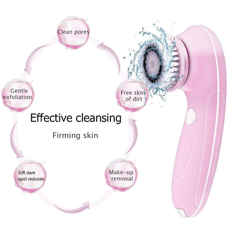 Multifunctional 6 in 1 Electric Facial Cleansing Brush, Waterproof Sonic Vibrating Face Brush, Gentle Exfoliating & Massaging Skincare Gift for Women, Skin Care Products