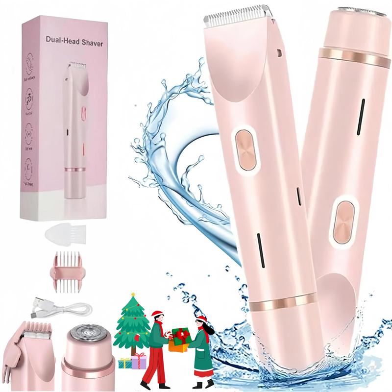 2 in 1 Dual Head Electric Hair Trimmer, 1 Box Ipx7 Waterproof Wet & Dry Hair Clipper & Accessories, Women's Electric Shaver for Legs Armpits