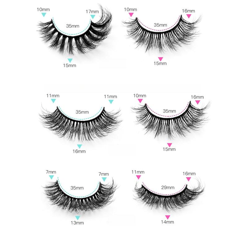 6 Styles 5D Fluffy False Eyelashes for Music Festival Makeup for Summer, 48 Pairs Wispy Cat Eye Look Faux Cluster Natural Curling Eyelashes Extensions V Curl Lash Extension