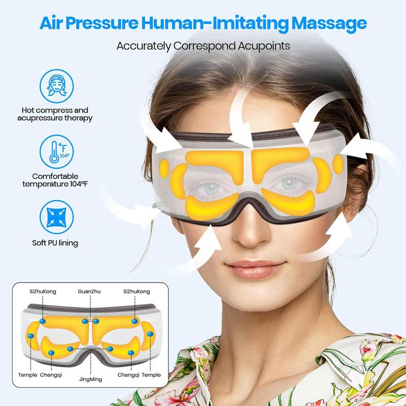 Rechargeable Electric Eye Massager, 1 Box Foldable Eye Massage Tool with 5 Modes, Eye Care Portable Massager for Women & Men, Christmas Gift