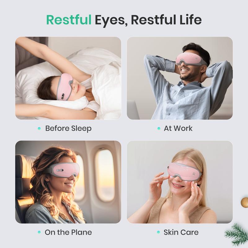 Restnature Eye Massager - Eye Massager with Heat Music, Birthday Gifts for Women Mom, Eye Care Relaxation Self Care Christmas Gifts for Women, Reduce Eye Strain Bluetooth Comfort christmas 2024 ornament