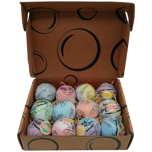 Angel 12pcs Bubble Spa Bath Bombs Gift Set - All-Natural Ingredients, Multicolor Experience Body Care Scent