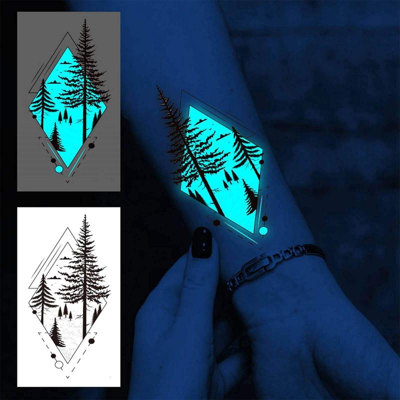 Christmas Cartoon Butterfly Deer Feather Luminous Temporary Tattoo Sticker, 15pcs Glow in the Dark Fake Tattoo Sticker, Waterproof Temporary Tattoo for Women & Girls