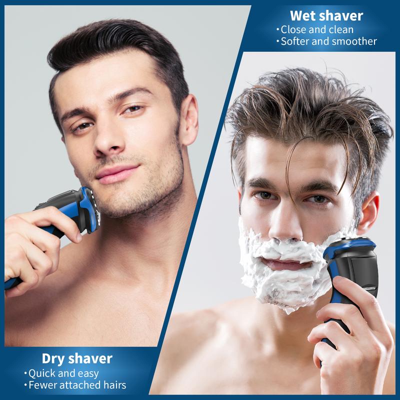 SweetLF Cordless Electric Shaver for Men, IPX7 Waterproof, Wet & Dry Shaving, Pop-up Trimmer, 800mAh Large Capacity Long Life Battery, Suitable for Travelers, Father's Day Gift, Men's Christmas Gifts