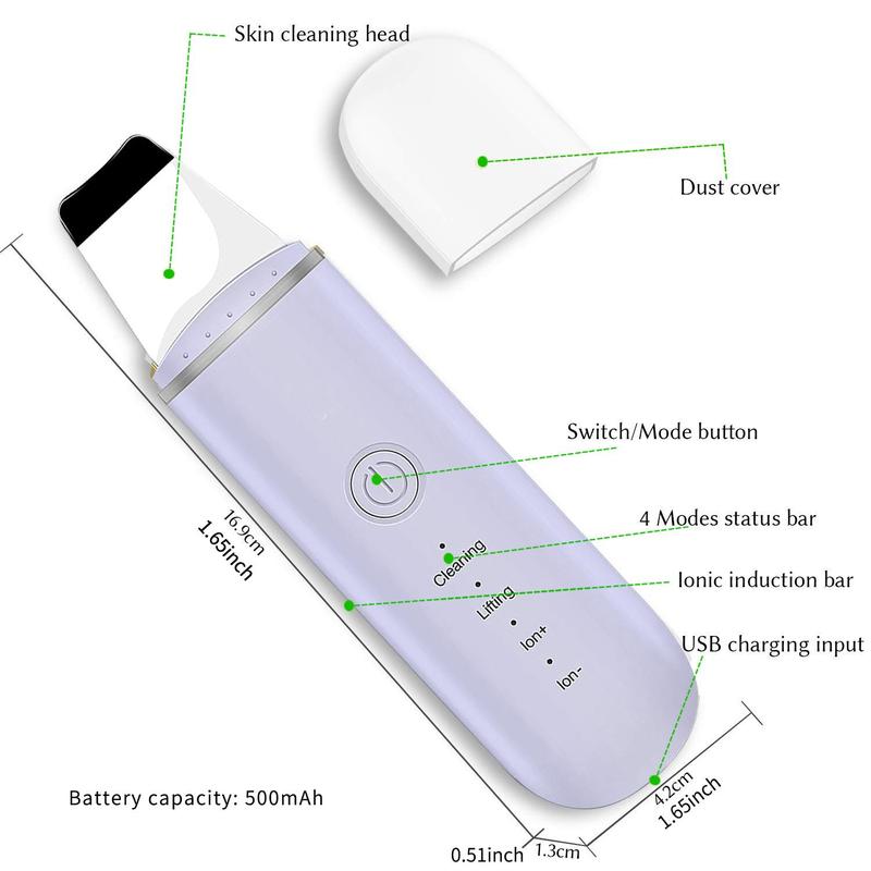 Skin Scrubber Face Spatula Skin Spatula Pore Cleaner Blackhead Remover Tools for Facial Deep Cleansing 4 Modes, Electric Facial Cleansing Tool, Face Scrubber, Skincare Products