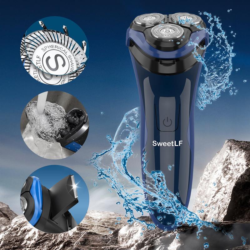 SweetLF Cordless Electric Shaver for Men, IPX7 Waterproof, Wet & Dry Shaving, Pop-up Trimmer, 800mAh Large Capacity Long Life Battery, Suitable for Travelers, Father's Day Gift, Men's Christmas Gifts