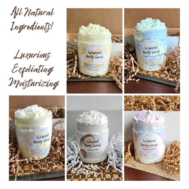 Foaming Sugar Scrub Samples.Whipped Body Scrub.Exfoliating.2oz. Body Care.Moisturizing.Hypoallergenic