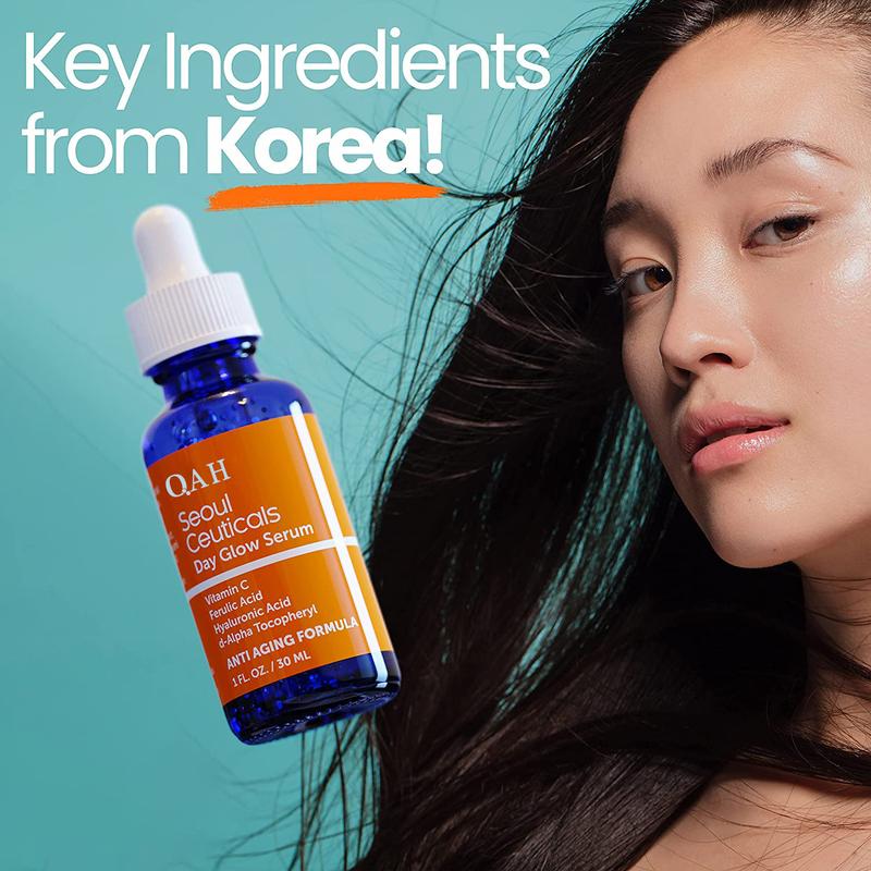 SeoulCeuticals Korean Skin Care 20% Vitamin C Hyaluronic Acid Serum + CE Ferulic Acid - Potent Anti Aging, Anti Wrinkle Korean Beauty 1oz Acne Clear Daily Facial Facial Serum Skin Repair Comfort