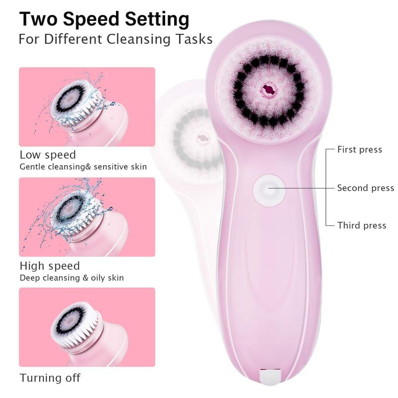 Multifunctional 6 in 1 Electric Facial Cleansing Brush, Waterproof Sonic Vibrating Face Brush, Gentle Exfoliating & Massaging Skincare Gift for Women, Skin Care Products