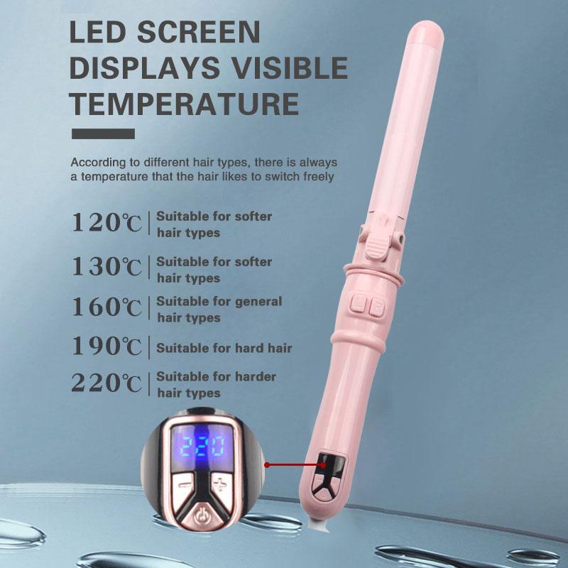 Automatic Curling Iron, Electric Heated Hair Curler, Portable Curly Hair Wand with Adjustable Heat Settings, Suitable for Home, Salon, Barbershop