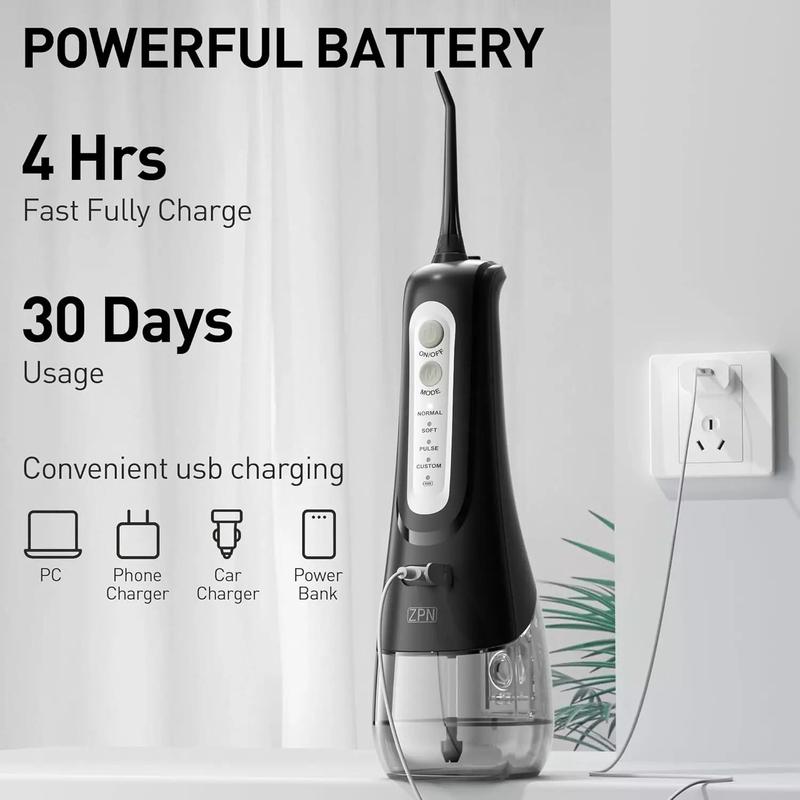 Achieve Daily Cleansing with Cordless Oral Irrigator Water Flosser - 3+1 Cleaning Modes Available