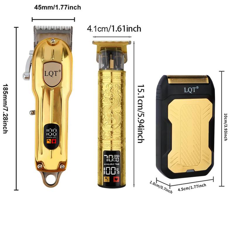 Professional Hair Clipper Set, 1 Box Rechargeable Hair Trimmer & Accessories, LED Display Hair Clipper, Hair Clippers and Trimmer Set for Men