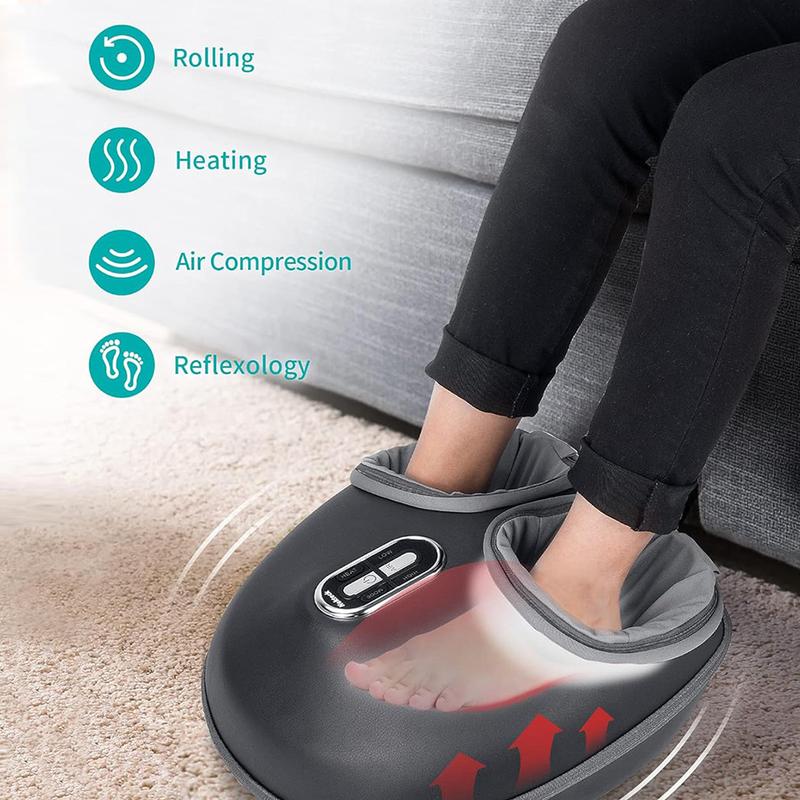 Nekteck Shiatsu Foot Massager Machine with Soothing Heat, Deep Kneading Therapy, Air Compression, Improve Blood Circulation and Foot Wellness