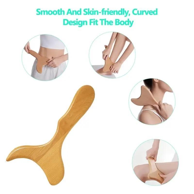 Wooden Fish Tail Shaped Massage Tool, Multifunctional Body Massage Tool, Manual Massage Tool for Home Use, Bath & Body Care Tool