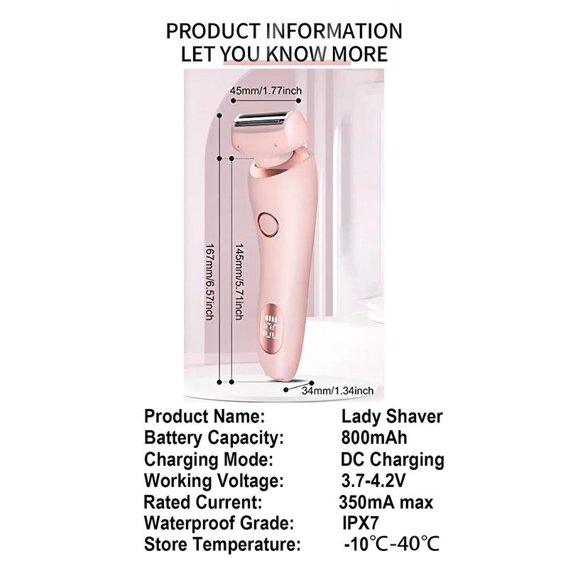 Comfort Women's Electric Shaver, Epilator Hair Remover，2-in-1 Cordless Razor with Detachable Head, Wet & Dry Use Rechargeable Bikini Trimmer for Women Legs Underarm Face Pubic Hairs, Summer Gift, Body Hair Trimmer, Christmas Gift