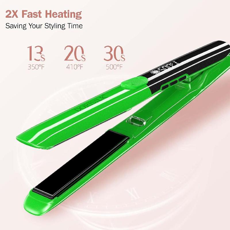 500 Degree High Temp Professional Ceramic Hair Straightener, 1 Set 2 in 1 Straightener & Curler with Accessories, Hair Styling Tool for Women & Girls