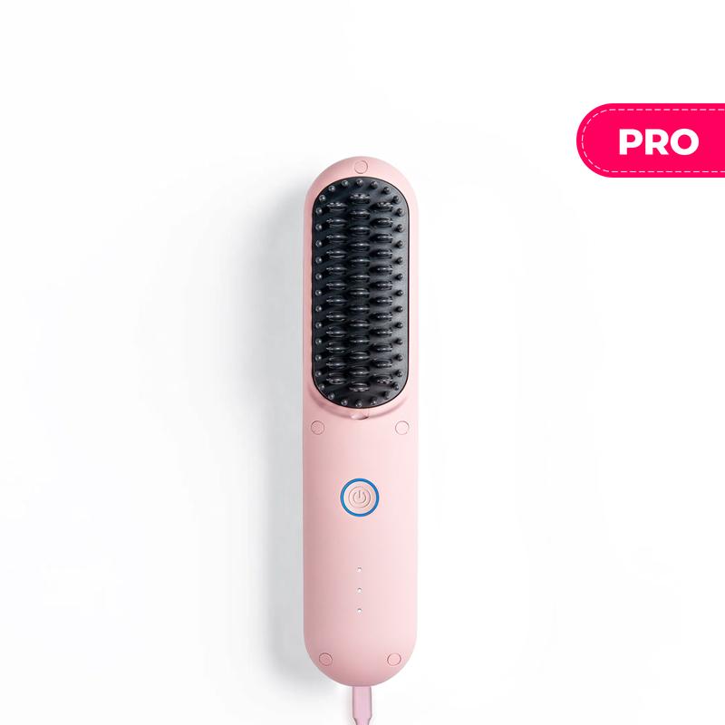 TYMO PORTA PRO-Cordless Portable Straightening Brush for Travel hair straightening Comfort pink hairstraightener