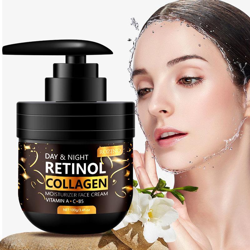 100g Retinol Collagen Moisturizing Cream, 1 Count Hydrating Skin Care Day Cream Night Cream, Face Lotion for Women and Men All Skin Types