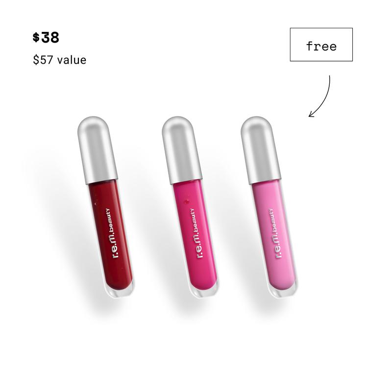 r.e.m. beauty glossy balm trio nourishing lip treatments