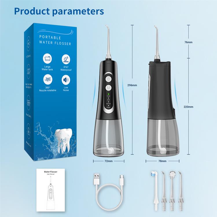 Joyye Oral Irrigator, Water Flosser, 4 Cleaning Modes, Deep Clean Your Teeth, Detachable 300ml Water Tank, IPX7 Waterproof, Low Noise, Ideal for Travel, Durable Cleansing