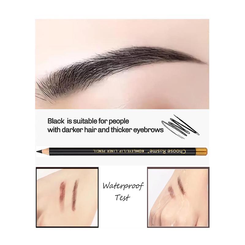 Waterproof Eyebrow Pencil (12pcs set), Easy Coloring Eye Brow Pen with Sharpener Cap, Lightweight Brow Shading & Filling Pencil for Daily Makeup