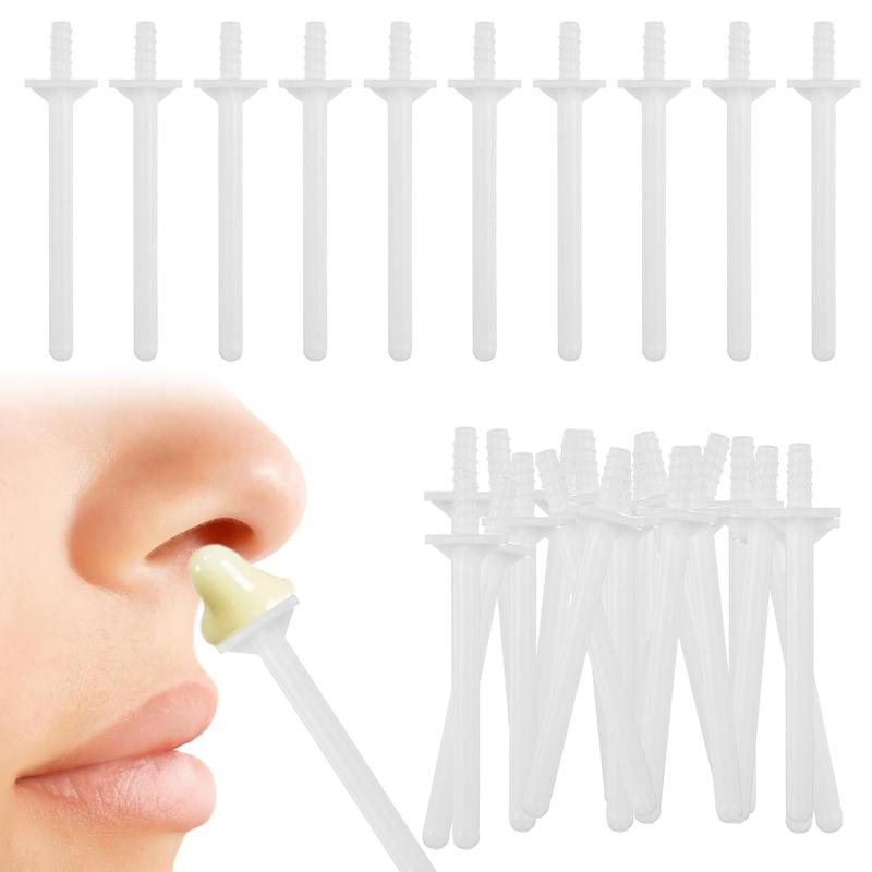 70Pcs Nose Waxing Sticks Plastic Nose Hair Remover for Men Women, Disposable Wax Applicator Sticks for Painless Nostril and Eyebrow Hair Removal(White)