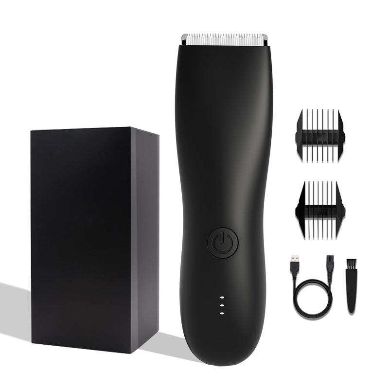 Professional Summer Body Hair Trimmer, 1 Count Waterproof Electric Hair Shaver with 2 Counts Guide Combs, Portable USB Rechargeable Hair Clipper Set for Men, Comfort Barber Equipment, Stocking Fillers Gift