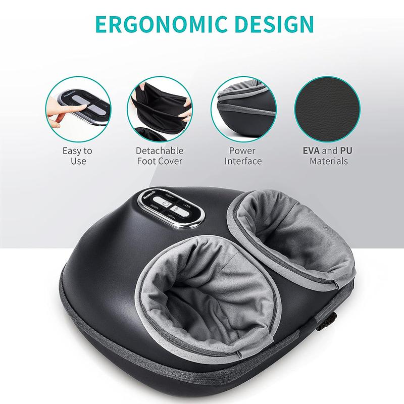 Nekteck Shiatsu Foot Massager Machine with Soothing Heat, Deep Kneading Therapy, Air Compression, Improve Blood Circulation and Foot Wellness