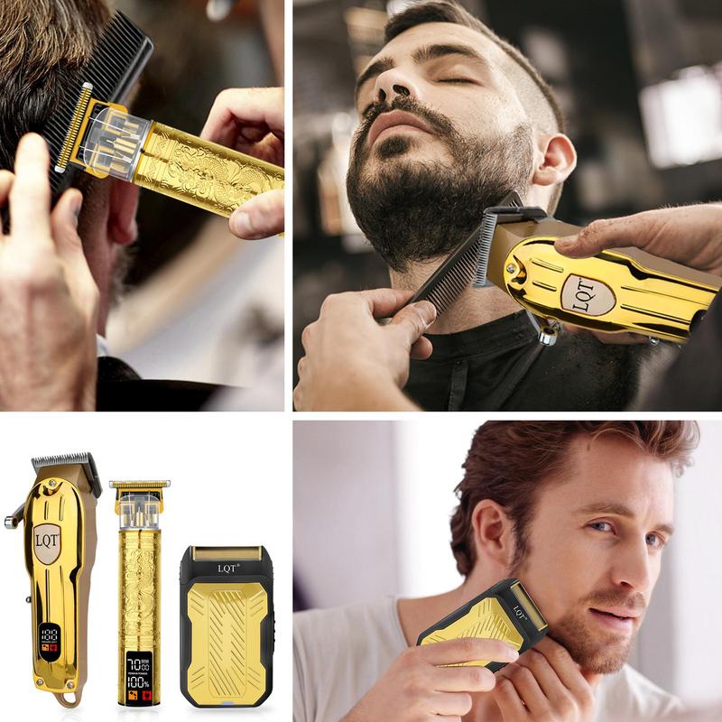 Professional Hair Clipper Set, 1 Box Rechargeable Hair Trimmer & Accessories, LED Display Hair Clipper, Hair Clippers and Trimmer Set for Men