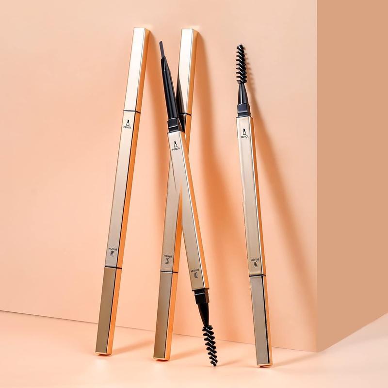 Eyebrow Pencil,3 PCS Waterproof Long-Lasting Microblading Dark brown Brow Pencil,Natural Eyebrow Makeup Ultra Slim Defining Eyebrow Pencils