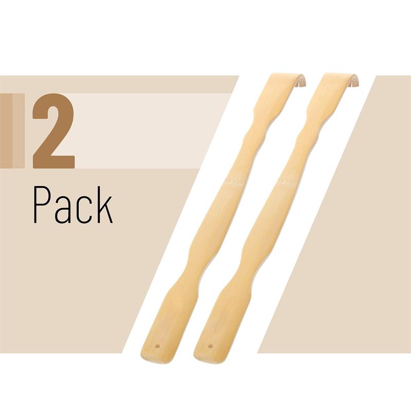 Bamboo Back Scratcher, 16.5”, 2 pcs, Back Scratcher for Men and Women, Wooden Back Scratcher Long Handle, Back Scratcher Bamboo, Wood Back Scratcher