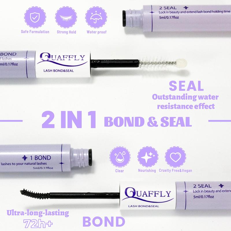 3 in 1 Eyelash Bond & Seal & Remover, Long Lasting Eyelash Glue, Eyelash Remover, Tweezers, Professional Eye Makeup Tool for Women & Girls, Christmas Gift