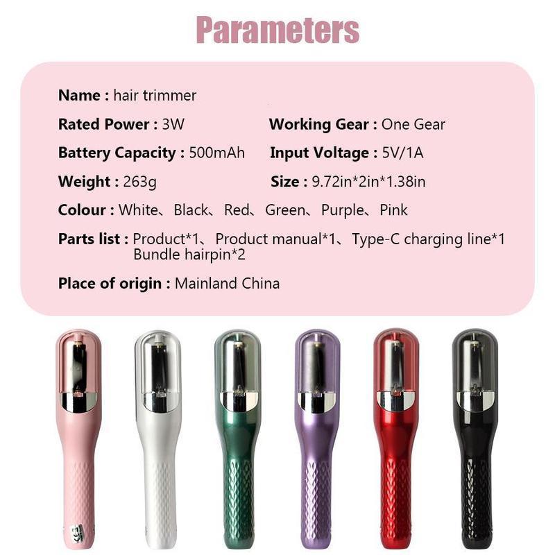 Cordless Split End Hair Trimmer with hair Clips, Automatic Rechargeable Split End Hair Clipper for Dry Damaged Splitting Broken Frizzy Hair Trimming, Hair Styling Tools