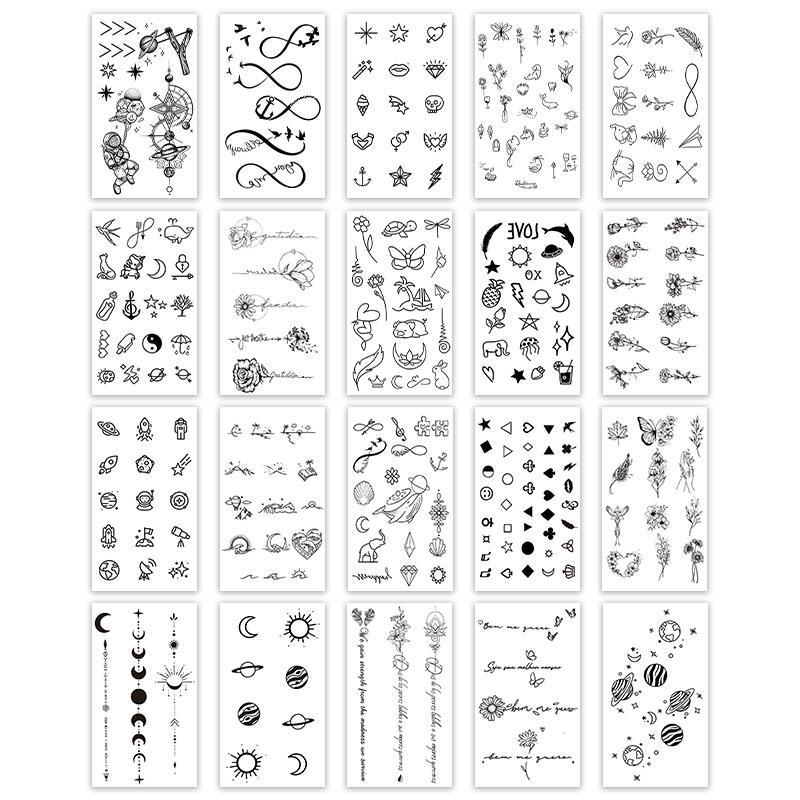 Fashion Temporary Tattoo Sticker, 20pcs Simulation Non-reflective Creative Pattern Arm Fake Tattoo Sticker, Waterproof Tattoo Sticker for Men & Women