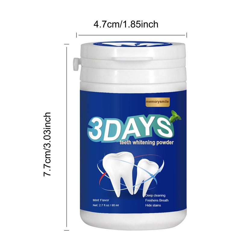 3 Days Tooth Brightening Powder, 1 Count Teeth Polishing Powder For Tooth Stains, Freshening Breath, Changing Tooth Color, Oral Care Product For Men & Women