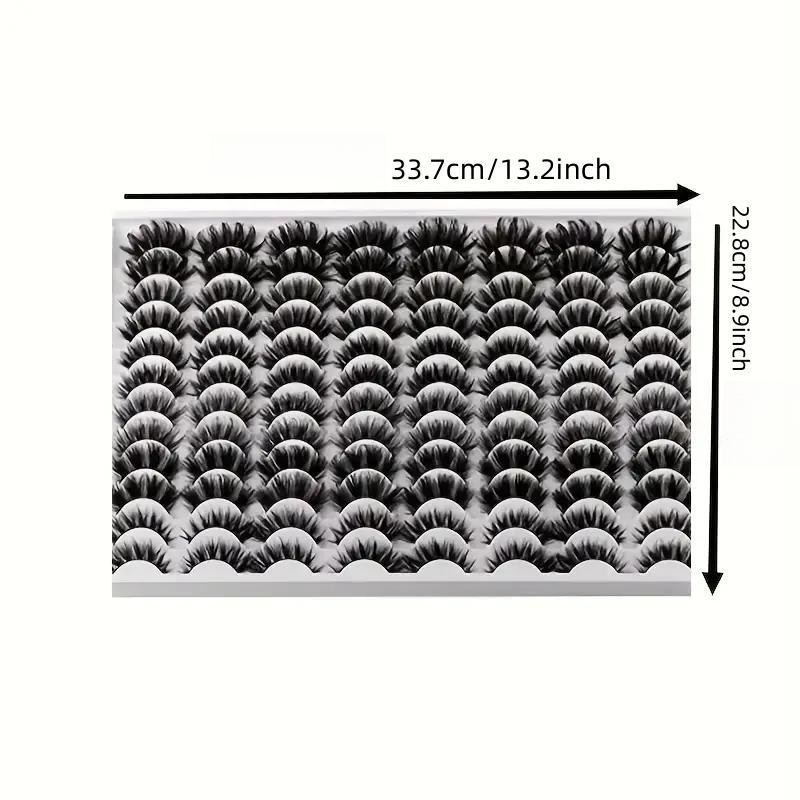 6 Styles 5D Fluffy False Eyelashes for Music Festival Makeup for Summer, 48 Pairs Wispy Cat Eye Look Faux Cluster Natural Curling Eyelashes Extensions V Curl Lash Extension