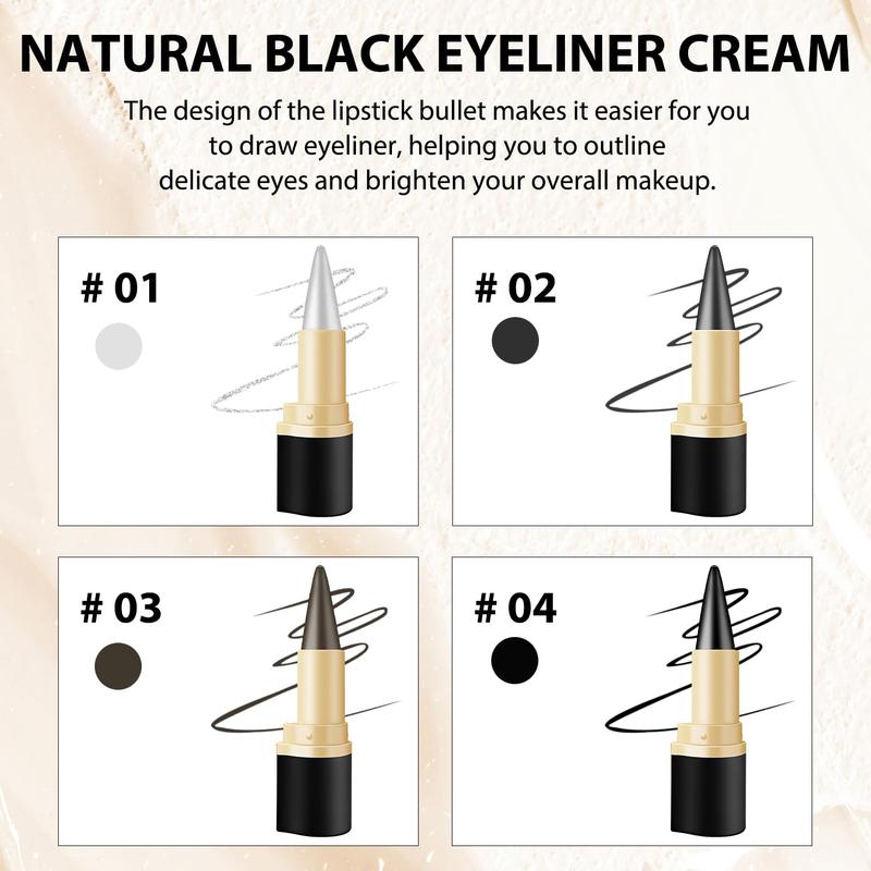 Long Wear Gel Eyeliner, Rationalu Gel Eyeliner, Natural Black Eyeliner Cream, Waterproof Long Wear Gel Eyeliner, Waterproof ＆ Smudge-Proof Matte Gel Eyeliner (02# Gray)