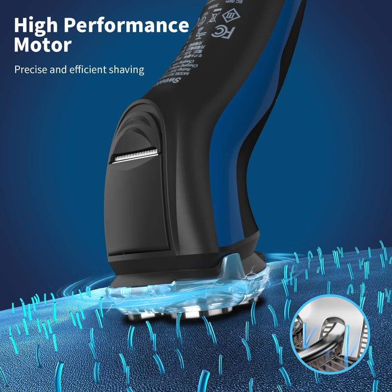 SweetLF Cordless Electric Shaver for Men, IPX7 Waterproof, Wet & Dry Shaving, Pop-up Trimmer, 800mAh Large Capacity Long Life Battery, Suitable for Travelers, Father's Day Gift, Men's Christmas Gifts