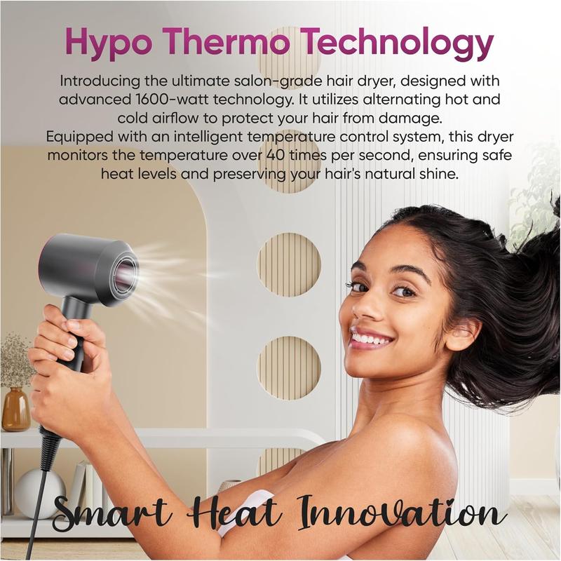 Professional Hair Dryer with Powerful Digital Motor for Ultra-Fast Drying and Salon-Quality Results