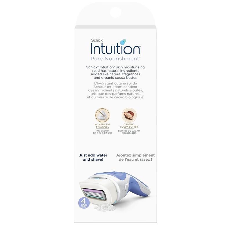 Razors for Women | 1 Razor & 2 Intuition Razor Blades Refill with Organic Cocoa Butter