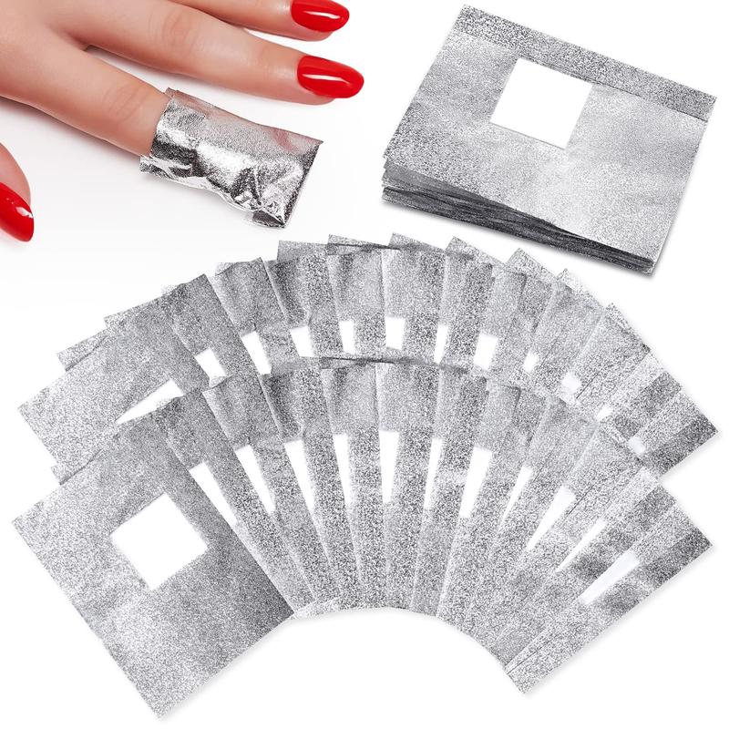 Makartt Gel Nail Polish Remover Foil Wraps for Soak off Gel Polish Dip Powder Acrylic Powder Remover, 100Pcs With 1.18inch Pre-attached Organic Lint Free Cotton Pad Remove Gel Nails Polish at Home Nail Care Manicure