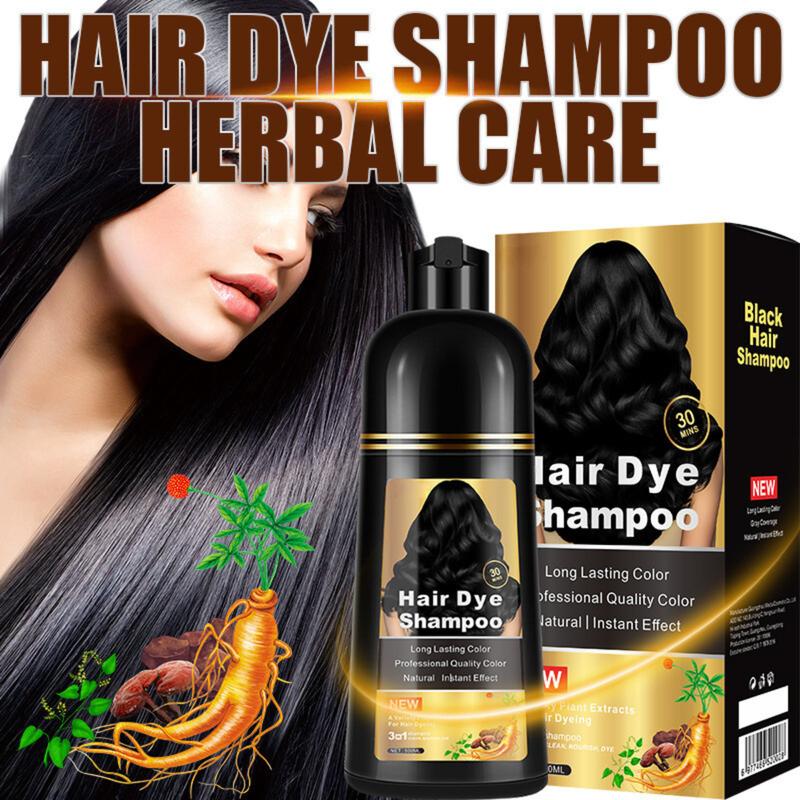 Hair Dye Shampoo - 3-in-1 Instant Hair Color with 100% Grey Coverage, Herbal Ingredients, Gentle Nourishing Formula, Long-lasting Shine, Easy to Use for All Hair Types