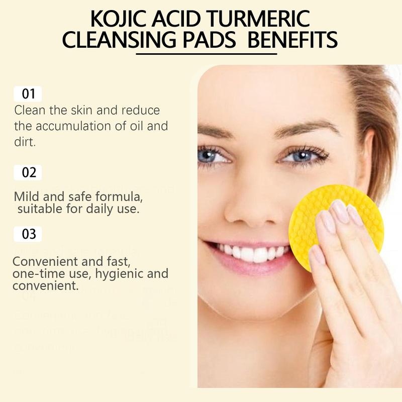 Turmeric Cleansing Pads, 60pcs pack Gentle Moisturizing Facial Cleansing Pads, Facial Skin Care Pads, Skin Care Product for Women & Men