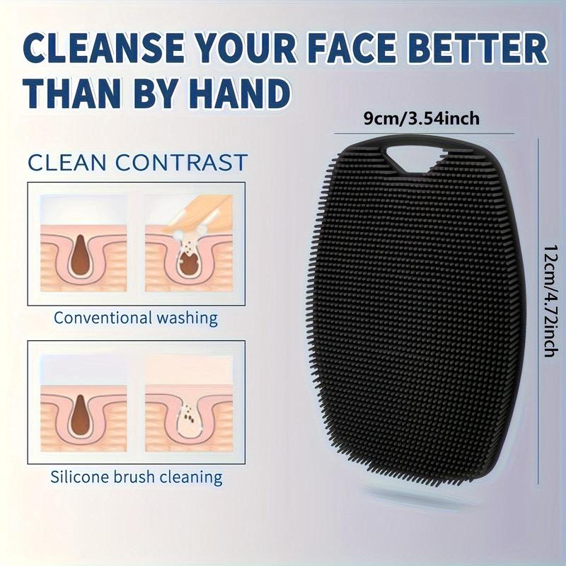 Manual Silicone Face Scrubber Set, 3 Counts set Face Scrubber & Bath Wash Brush & Hair Cleansing Brush, Professional Skincare Tools for Men, Girl Shower Products, Clogged Pores Removal Tool, Christmas Gift