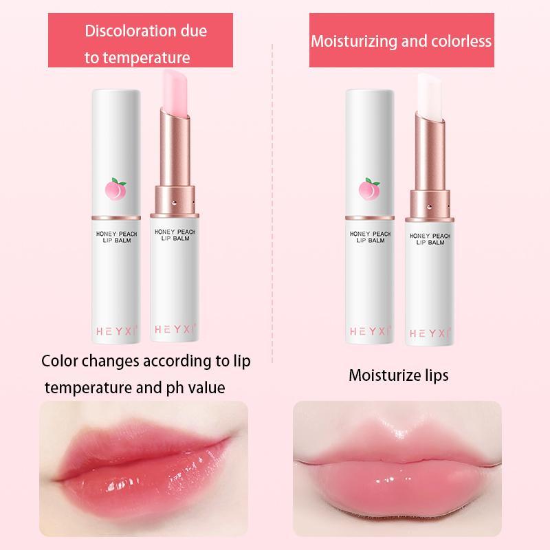 Hydrating Peach Lip Balm, Moisturizing Long-lasting Lip Stick, Temperature Color Changing Lip Balm, Lip Care Moisture Product for Women